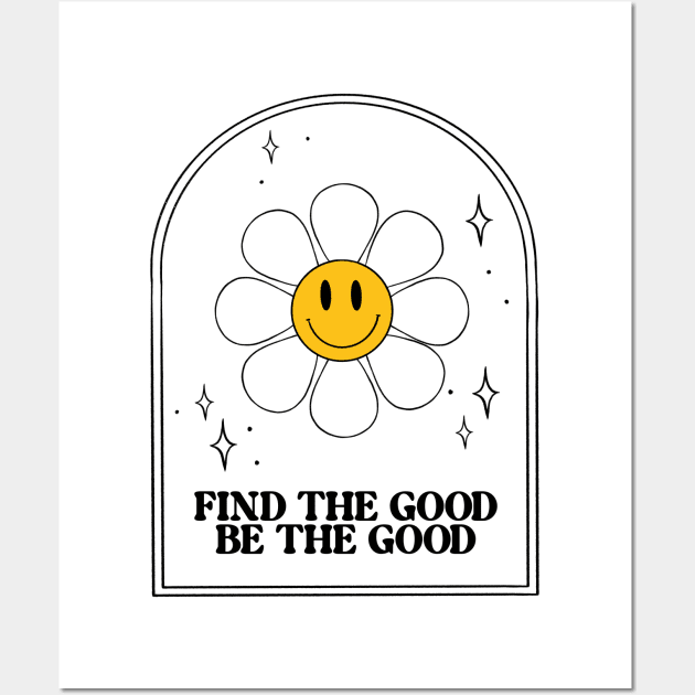 Be the good retro groovy floral print Wall Art by Lshvsk